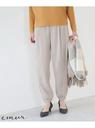 【SALE／50%OFF】ROPE' PICNIC 【emur】ダブルバックサテンパンツ ロペピクニック パンツ その他のパンツ グレー ベージュ【送料無料】