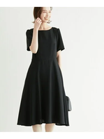 【SALE／50%OFF】ROPE' PICNIC フィット&フレアワンピース ロペピクニック ワンピース・ドレス ワンピース ネイビー ブラック ベージュ