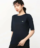 【SALE／50%OFF】LACOSTE UVカット 吸水速乾 ウォッシャブル COOLMAX クールマックス ニット 半袖Tシャツ ラコステ トップス ニット ネイビー グリーン ブラウン ブルー【送料無料】