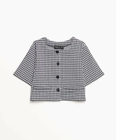 【SALE／64%OFF】agnes b. ENFANT JHN0 E CARDIGAN キッズ ハンドトゥース スクエアネックカーディガン アニエスベー トップス カーディガン ブラック【送料無料】