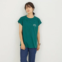 abahouse mavie フレンチオーバー刺繍Tシャツ アバハウス マヴィ トップス カットソー・Tシャツ グリーン ホワイト ブラウン【送料無料】