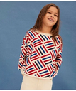 【SALE／30%OFF】PETIT BATEAU スウェットプリント長袖プルオーバー プチバトー トップス スウェット・トレーナー ホワイト【送料無料】