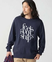 【SALE／70%OFF】SHIPS MEN *【SHIPS別注】THE DAY ON THE BEACH: プリント クルーネック スウェット シップス トップス スウェット・トレーナー ネイビー ホワイト パープル