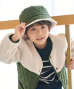 【SALE／50%OFF】ROPE' PICNIC KIDS 【KIDS】ボア*中わたキルティング切り替えハット ロペピクニック 帽子 ハット カーキ イエロー