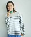 ROPE' 【PETIT BATEAU(プチバトー)】ボーダーカットソー ロペ トップス カットソー・Tシャツ ホワイト ネイビー イエロー【送料無料】