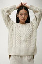 【SALE／60%OFF】AZUL BY MOUSSY CHENILLE CABLE V/N KNIT TOPS アズールバイマウジー トップス ニット ホワイト ブラック ピンク オレンジ ブルー