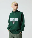 【SALE／70%OFF】Schott COTTON SWEATER COLLEGE PATCH/コットンセーターカレッジパッチ ショット トップス ニット グリーン ブラック【送料無料】