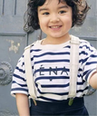 IENA ENFANT 《追加》【BASIC】ボーダーエトワールロゴ半袖Tシャツ kids(90-140cm) イエナ　アンファン マタニティウェア・ベビー用品 その他のベビーグッズ ネイビー レッド【送料無料】