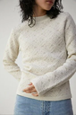 【SALE／60%OFF】AZUL BY MOUSSY LACE JACQUARD H/N KNIT TOPS アズールバイマウジー トップス ニット ホワイト ブルー