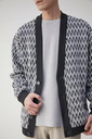 【SALE／60%OFF】AZUL BY MOUSSY RETRO GEOMETRIC CARDIGAN アズールバイマウジー トップス カーディガン ブラック ベージュ グレー