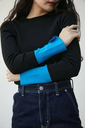 【SALE／60%OFF】AZUL BY MOUSSY COLOR CUFF BLOCK KNIT TOPS アズールバイマウジー トップス ニット ブラック ネイビー グレー