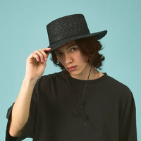 ABAHOUSE LASTWORD 【RUBEN/ルーベン】LONGBRIM BOATER HAT / ロングブリム アバハウス 帽子 ハット ブラック ベージュ【送料無料】