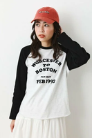 【SALE／60%OFF】RODEO CROWNS WIDE BOWL Fun Run ラグランTシャツ ロデオクラウンズワイドボウル トップス カットソー・Tシャツ ブラック イエロー ブルー