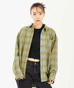 【SALE／50%OFF】X-girl PLAID SHIRT トップス X-girl エックスガール トップス シャツ・ブラウス グリーン ホワイト イエロー【送料無料】