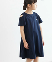 【SALE／16%OFF】ROPE' PICNIC KIDS 【KIDS】肩あきカットソーワンピース ロペピクニック ワンピース・ドレス ワンピース ネイビー パープル