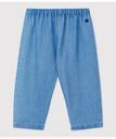【SALE／30%OFF】PETIT BATEAU ライトデニムパンツ プチバトー パンツ ジーンズ・デニムパンツ ブルー【送料無料】