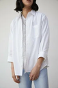 【SALE／60%OFF】AZUL BY MOUSSY RELATECH LINEN MIX 3/4 SHIRT アズールバイマウジー トップス シャツ・ブラウス ホワイト ブラック ブルー グリーン グレー