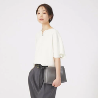 【SALE／30%OFF】qualite 【セットアップ対応】ダブルクロストップス カリテ トップス シャツ・ブラウス ホワイト ブラック ベージュ【送料無料】