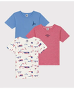 【SALE／10%OFF】PETIT BATEAU 半袖Tシャツ3枚組 プチバトー インナー・ルームウェア その他のインナー・ルームウェア【送料無料】