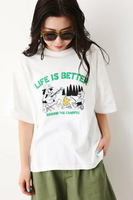 【SALE／10%OFF】RODEO CROWNS WIDE BOWL (WEB限定)CAMP FIRE Tシャツ ロデオクラウンズワイドボウル トップス カットソー・Tシャツ ホワイト グレー イエロー