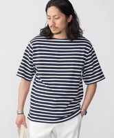 【SALE／50%OFF】SHIPS MEN SHIPS: PLA ポリ乳酸 ボーダー バスク Tシャツ シップス トップス カットソー・Tシャツ ネイビー ホワイト グリーン【送料無料】