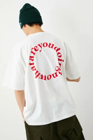 RODEO CROWNS WIDE BOWL サークルメッセージTシャツ ロデオクラウンズワイドボウル トップス カットソー・Tシャツ ホワイト ブラック ブルー オレンジ