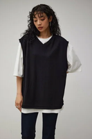 【SALE／60%OFF】AZUL BY MOUSSY V-NECK VEST SET TEE アズールバイマウジー トップス カットソー・Tシャツ ブラック ホワイト ブルー