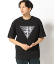 【SALE／30%OFF】GUESS GUESS Tシャツ (M)Paisley Triangle Tee ゲス トップス カットソー・Tシャツ ブラック ホワイト【送料無料】