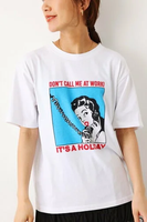 【SALE／50%OFF】RODEO CROWNS WIDE BOWL HOLIDAY LADY Tシャツ ロデオクラウンズワイドボウル トップス カットソー・Tシャツ ホワイト イエロー ピンク