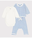 【SALE／20%OFF】PETIT BATEAU ライトスウェット3点セット プチバトー マタニティウェア・ベビー用品 ロンパース・カバーオール ホワイト【送料無料】