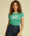 【SALE／30%OFF】GUESS GUESS トップス(W)Heather Ringer Tee ゲス トップス カットソー・Tシャツ グリーン ブルー ベージュ