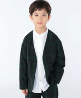 SHIPS KIDS SHIPS KIDS:100~130cm /＜多機能＞ブラックウォッチ ノーラペル ジャケット シップス ジャケット・アウター ノーカラージャケット グリーン【送料無料】