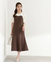 【SALE／50%OFF】PROPORTION BODY DRESSING チェックドッキングワンピース プロポーションボディドレッシング ワンピース・ドレス ワンピース ブラウン グレー【送料無料】