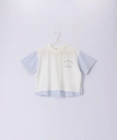 【SALE／25%OFF】ROPE' PICNIC KIDS 【KIDS】UNISEX袖ストライプドッキングTシャツ ロペピクニック トップス カットソー・Tシャツ ホワイト ネイビー