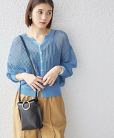 【SALE／60%OFF】SHIPS WOMEN ＜手洗い可能＞ペーパー メッシュ 2WAY カーディガン シップス トップス カーディガン ブルー ホワイト ブラック【送料無料】