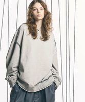 MAISON SPECIAL Heavy-Weight Sweat Embroidery Damage Over-Dye Crew Neck Pullover メゾンスペシャル トップス スウェット・トレーナー ブラック グリーン ブルー パープル レッド【送料無料】