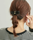 【SALE／20%OFF】ROPE' PICNIC PASSAGE メタルポイントリボンクリップセット ロペピクニック ヘアアクセサリー バレッタ・ヘアクリップ・ヘアピン ブラック ベージュ