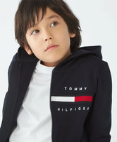 TOMMY HILFIGER BOYS リブインサートジップスルーパーカー トミーヒルフィガー トップス スウェット・トレーナー【送料無料】