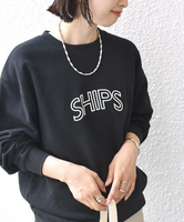 SHIPS WOMEN 【WEB限定】＜洗濯機可能＞SHIPS ラウンド ロゴ スウェット シップス トップス スウェット・トレーナー ブラック ブラウン グレー ネイビー【送料無料】