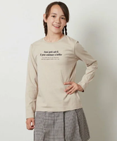 a.v.v [140-150]アソートロゴデザインロンT アー・ヴェ・ヴェ トップス カットソー・Tシャツ ベージュ レッド ブラック