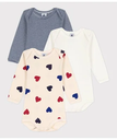 【SALE／10%OFF】PETIT BATEAU 長袖ボディ3枚組 プチバトー マタニティウェア・ベビー用品 ロンパース・カバーオール【送料無料】