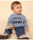 【SALE／20%OFF】PETIT BATEAU プリントスウェットプルオーバー プチバトー トップス スウェット・トレーナー ブルー グリーン イエロー【送料無料】