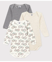 【SALE／20%OFF】PETIT BATEAU 長袖ボディ3枚組 プチバトー マタニティウェア・ベビー用品 ロンパース・カバーオール【送料無料】