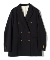 SHIPS WOMEN SHIPS Primary Navy Label:ダブル ジャケット シップス ジャケット・アウター テーラードジャケット・ブレザー ネイビー【送料無料】