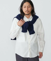 【SALE／50%OFF】SHIPS MEN SHIPS: ネル ソリッド セミワイドカラー シャツ シップス トップス シャツ・ブラウス ホワイト グレー ブラウン グリーン ブルー【送料無料】