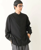 【SALE／30%OFF】a.v.v 【ストレッチ/防シワ】リライトワイドバンドカラーシャツ アー・ヴェ・ヴェ トップス シャツ・ブラウス ブラック ホワイト【送料無料】