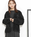 【SALE／40%OFF】NANO universe WILD THINGS/FLUFFY BOA ZIP CARDIGAN ナノユニバース ジャケット・アウター ブルゾン・ジャンパー ブラック ホワイト【送料無料】