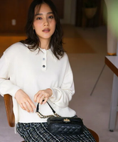 【SALE／40%OFF】組曲 カシミヤブレンドバルキーポロ ニット クミキョク トップス ニット ホワイト グレー【送料無料】