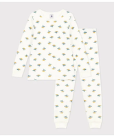 【SALE／10%OFF】PETIT BATEAU パイル長袖パジャマ プチバトー インナー・ルームウェア パジャマ ホワイト【送料無料】