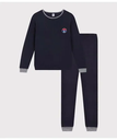 【SALE／20%OFF】PETIT BATEAU パイル長袖パジャマ プチバトー インナー・ルームウェア パジャマ ホワイト【送料無料】